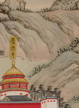 热河全图山水画客厅卷轴