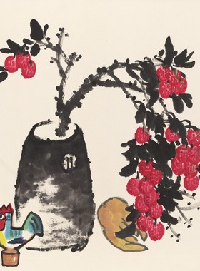 装饰画国画字画客厅真迹书画书法作品非手写仿 福寿吉利图赠装裱