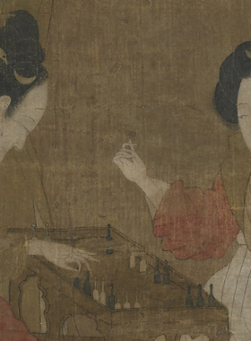 仕女图挂画装饰画周昉内人双陆图