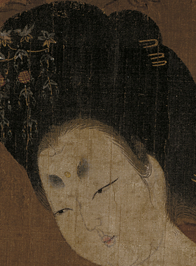 字画国画客厅横幅书画工笔画挂画装饰画周昉簪花仕女图赠卷轴装裱