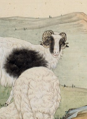 装饰画国画名人字画客厅走兽画高清书画作品刘奎龄福寿绵绵赠装裱
