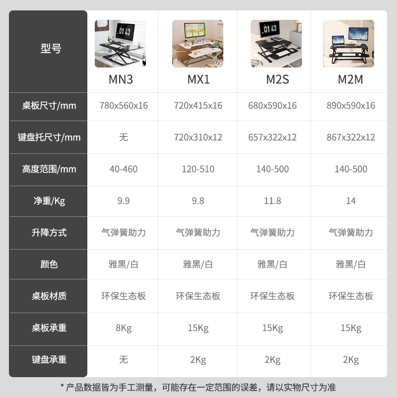 乐歌MX1/M2站立式办公升降台办公书桌电脑桌移动工作台居家办公