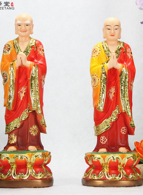 中式风敦煌彩迦叶尊者桌面佛像