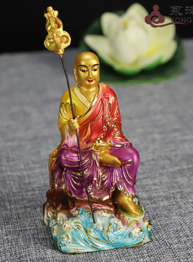 中式风敦煌彩山水地藏王菩萨佛像