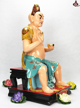 中式26寸极彩乌尤面然大士佛像