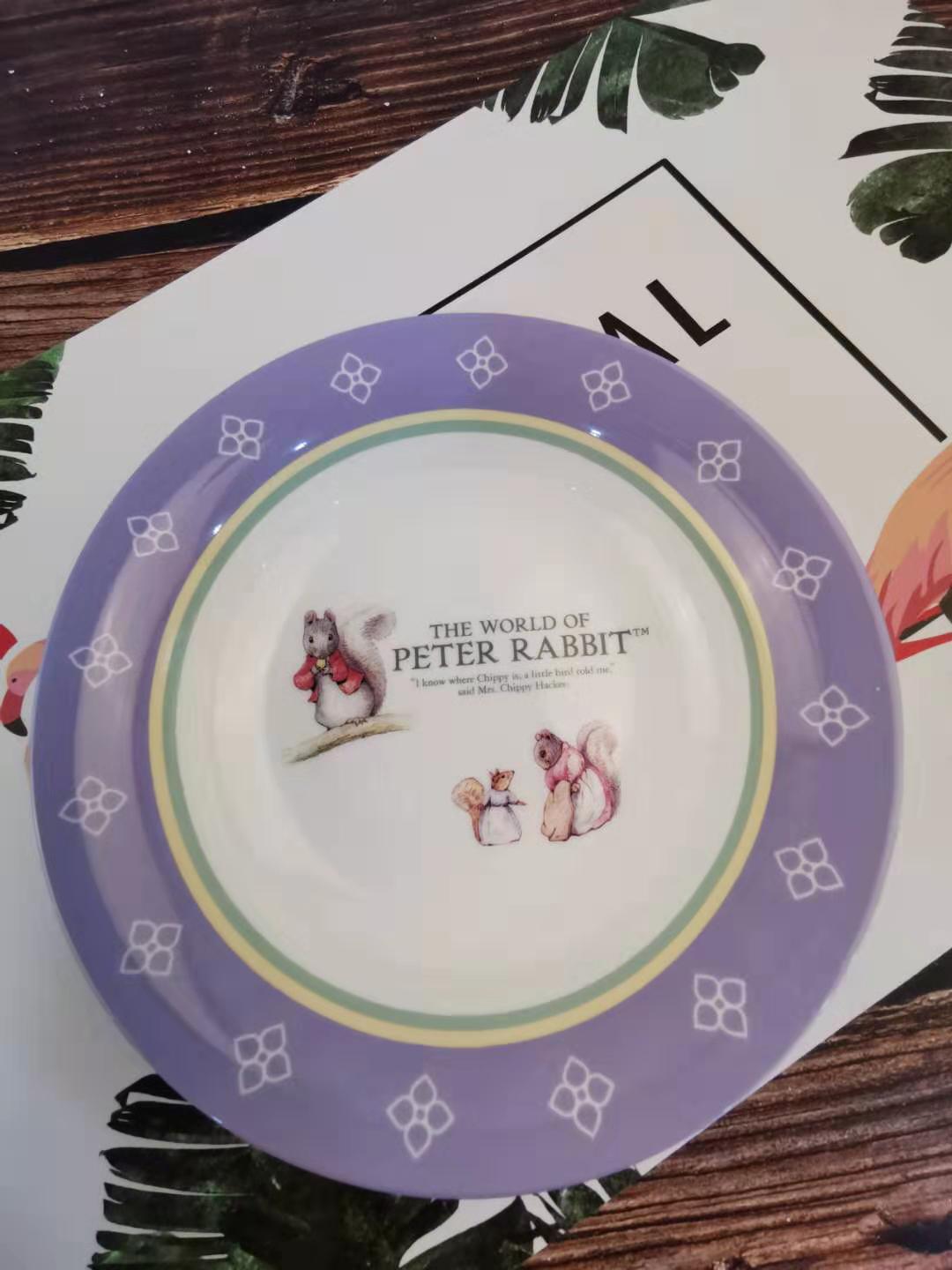 出口骨瓷PETER RABBIT彼得兔卡通系列骨瓷汤盘 深盘 菜盘可微波 - 图1