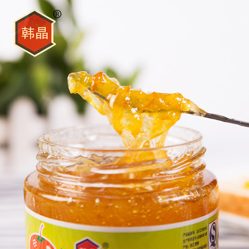 韩晶蜂蜜柚子果茶1kg*1瓶冲饮品水果罐头 - 图0