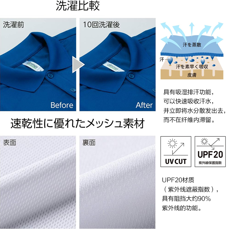 glimmer商务短袖polo衫翻领运动服春夏透气速干男女t恤印logo定制 - 图2