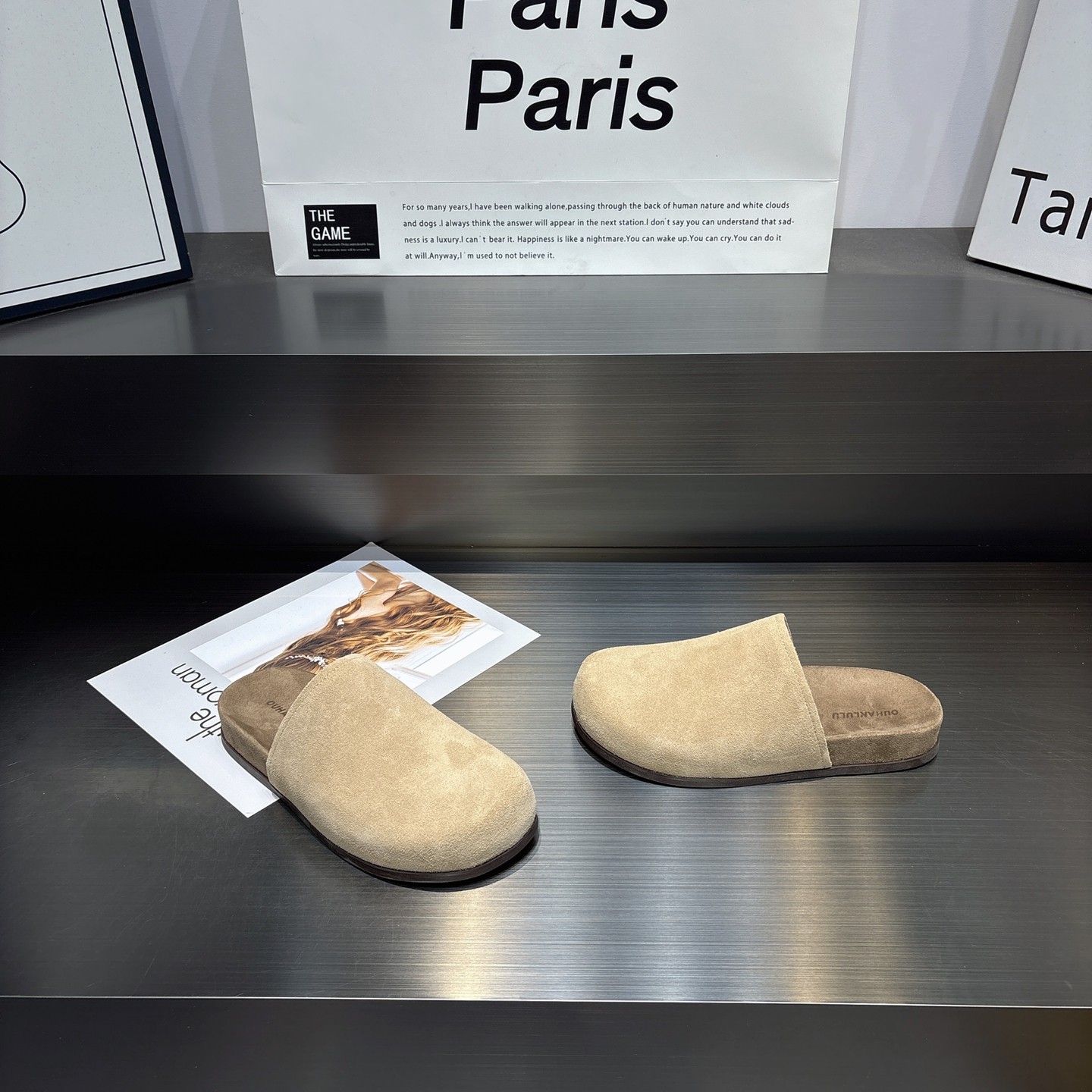 极简风真皮包头平底勃肯鞋女2026春季新款百搭防滑舒适软底半拖鞋,淘宝优惠券,粉丝福利购,淘宝优惠卷