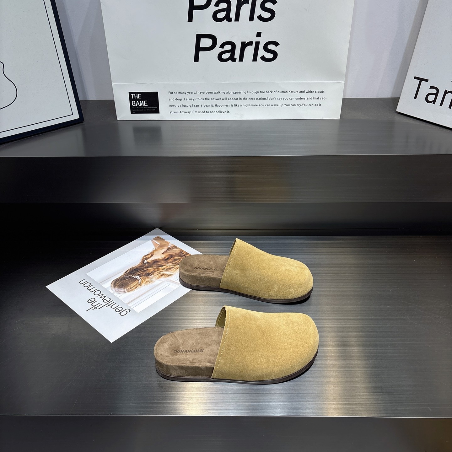 极简风真皮包头平底勃肯鞋女2026春季新款百搭防滑舒适软底半拖鞋,淘宝优惠券,粉丝福利购,淘宝优惠卷