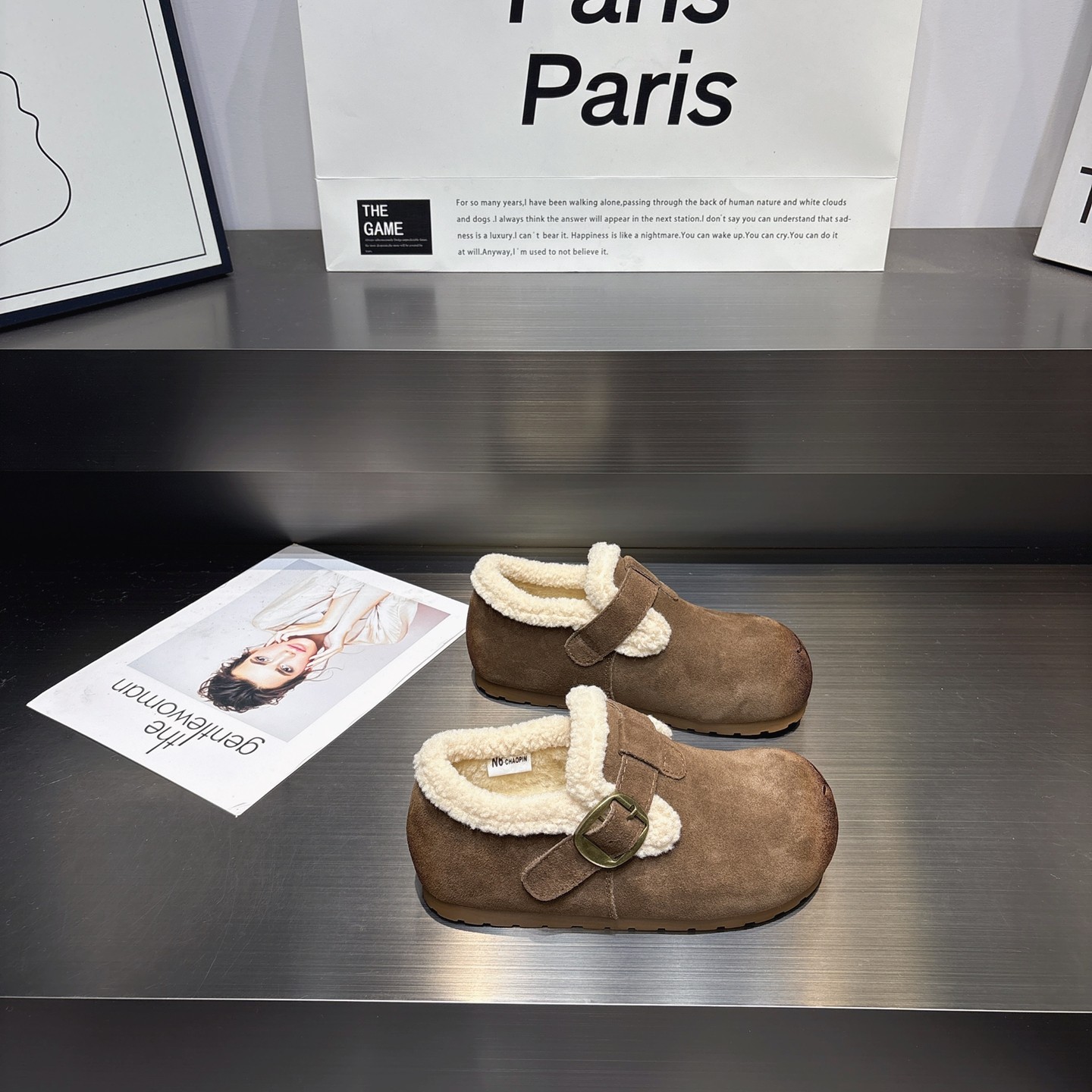 真皮丑萌厚底勃肯棉鞋女2025冬季新款百搭加绒加厚舒适保暖棉鞋女,淘宝优惠券,粉丝福利购,淘宝优惠卷