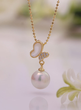 精致时尚蝴蝶吊坠S925纯银小清新