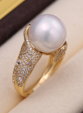 s925纯银豪华闪亮遮瑕大气戒指托