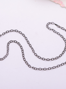 s925纯银车花长款毛衣链套链60cm