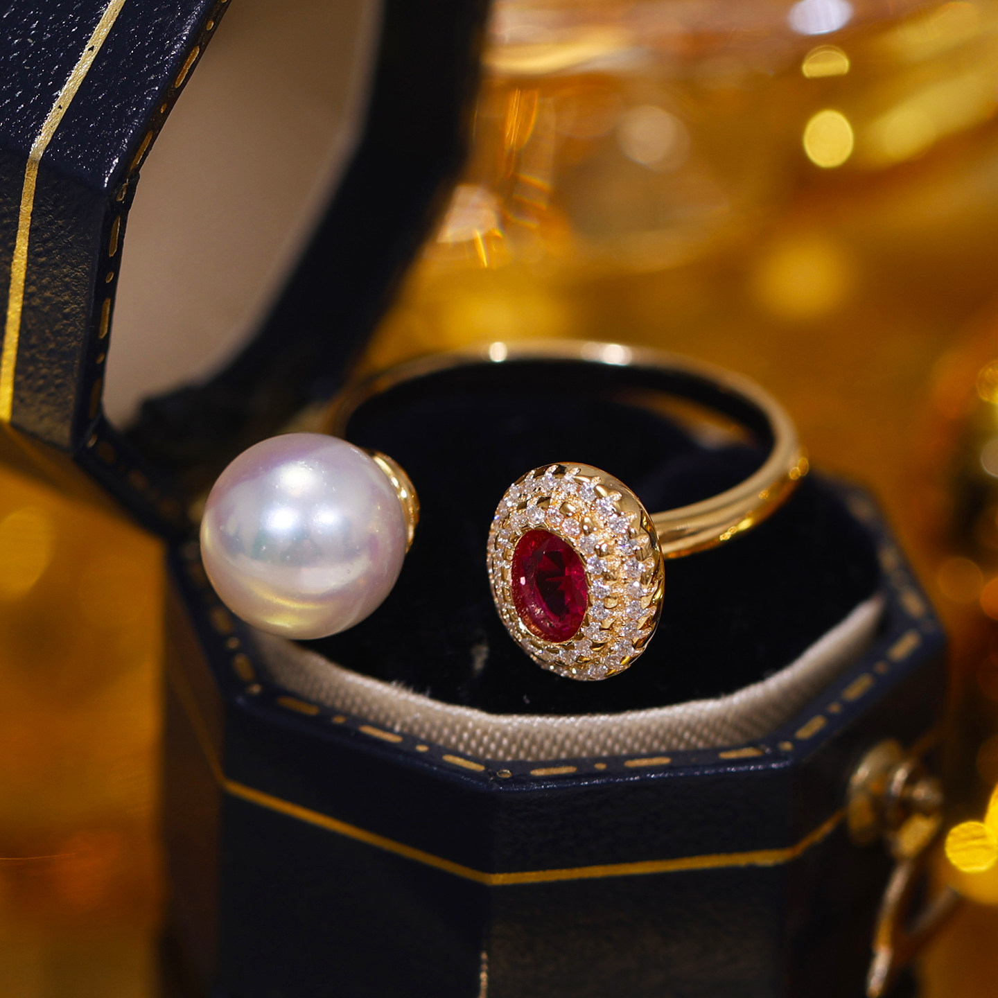 S925 sterling silver exquisite plum red zircon elegant ring setting