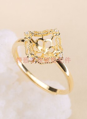 diy蕾丝半成品活口珍珠戒指托