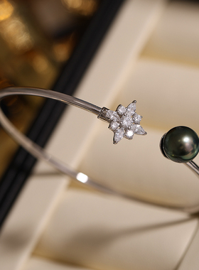 s925纯银空心时尚芒星手镯手圈