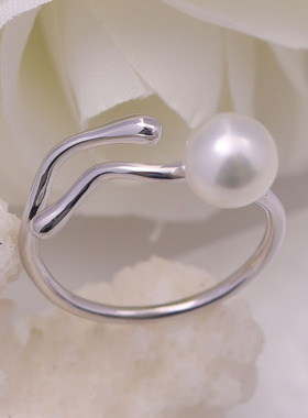 DIY竹节可调节戒指环s925纯银