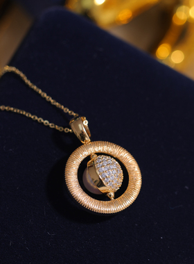 s925纯银可旋转时尚吊坠项链坠