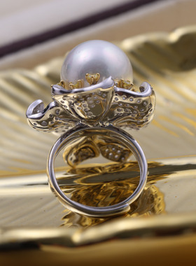 精工豪华花朵戒指s925纯银民族风