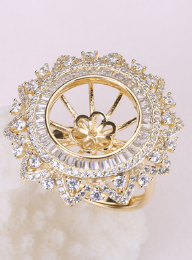 DIY精工宫廷复古款戒指托珍珠