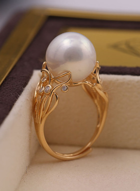 复古雅致戒指托s925纯银优雅女