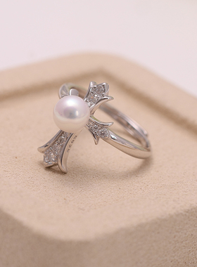 s925纯银法式精致十字架戒指托