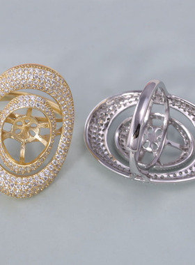 s925纯银精致豪华气质戒指托