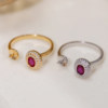 S925 sterling silver exquisite plum red zircon elegant ring setting