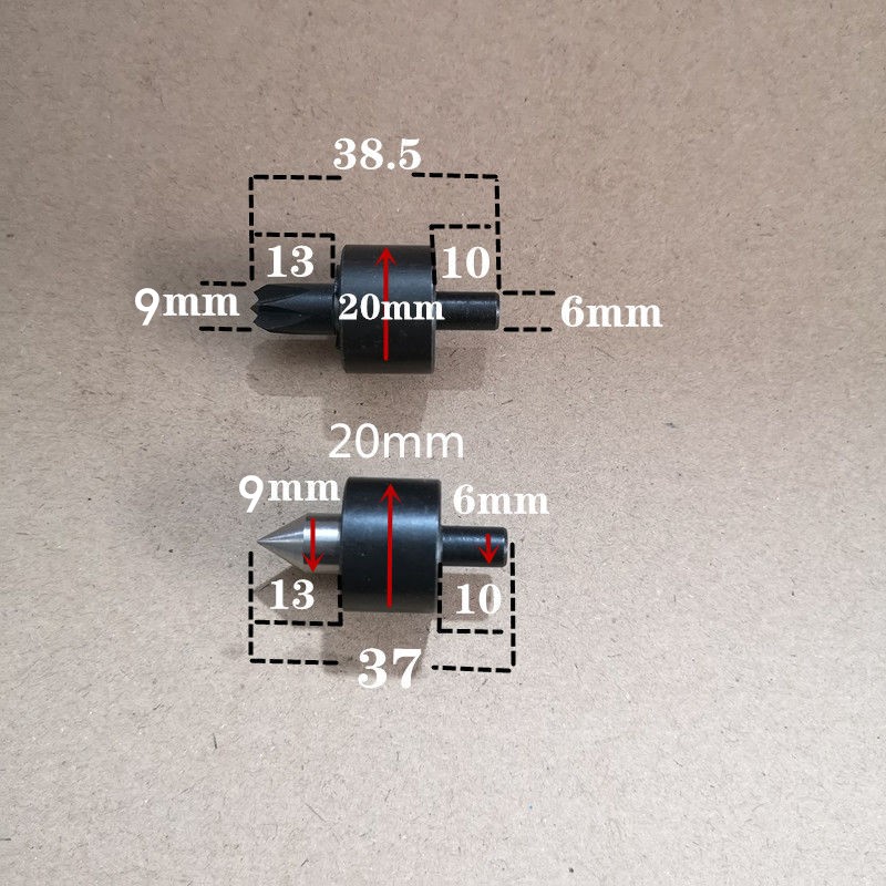 DIY木工车床尾座顶针微型佛珠车床配件钻夹头梅花回转顶尖活顶针
