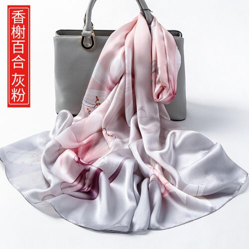 上海故事真丝丝巾妈妈款女2025新款杭州丝绸桑蚕丝围巾礼盒送长辈 - 图1