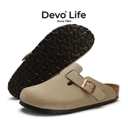 Devo/的沃【防泼水】软木鞋包头情侣夏季时尚外穿勃肯拖鞋 3624