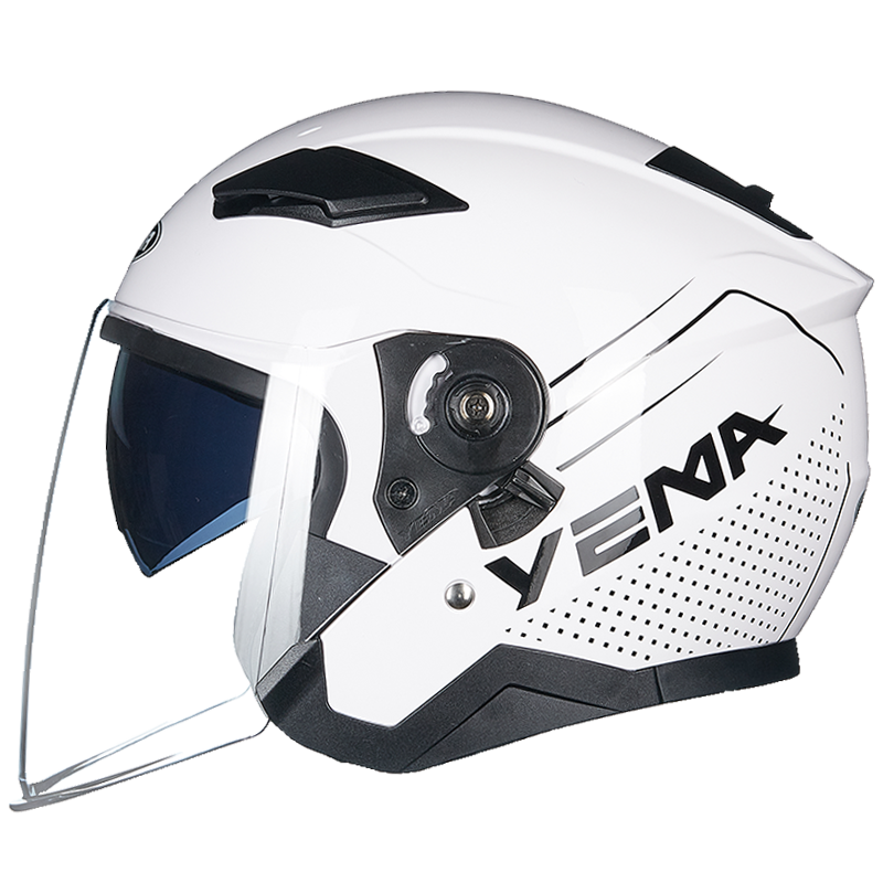 野马3C认证头盔电动车男女双镜四季半覆电瓶冬保暖国标3/4安全帽 - 图3