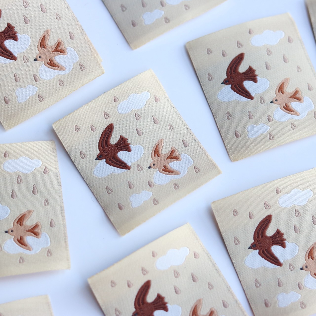 飞鸟与自然16小鸟卡通织唛商标布标领标源头工厂服装辅料定制现货,淘宝优惠券,粉丝福利购,淘宝优惠卷