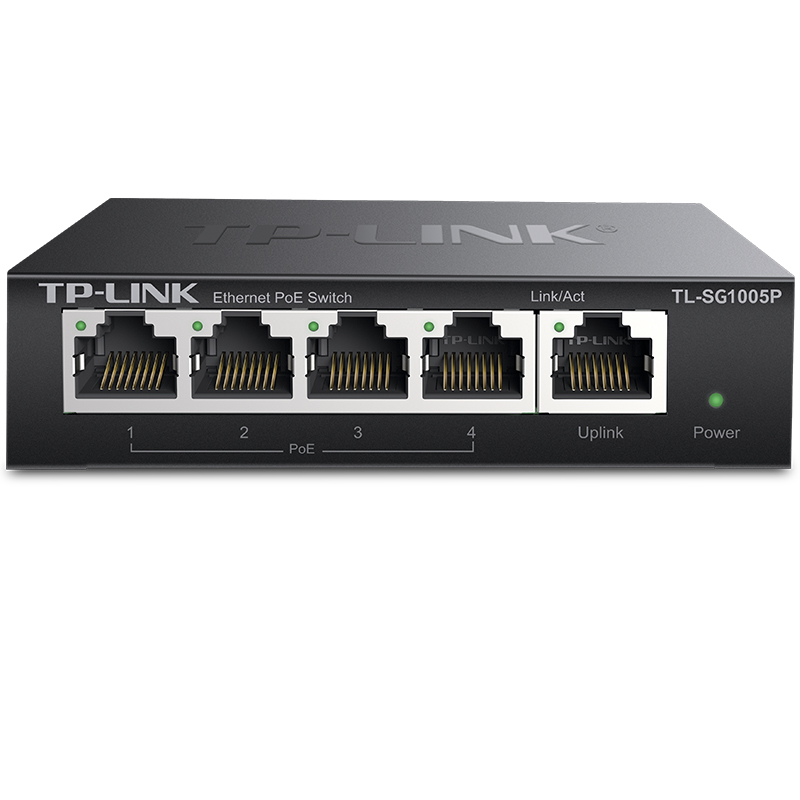 TP-LINK TL-SG1005P 5口千兆PoE交换机 4口PoE非网管交换机 监控网络网线分线器 企业级交换器 分流器 - 图0