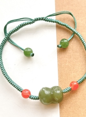 天然和田玉猫咪编结手链女款时尚百搭和田玉礼物送闺蜜礼物