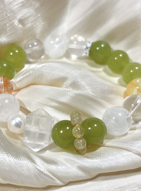 天然白幽灵水晶多宝手链女款时尚百搭白水晶小众简约情侣款礼物