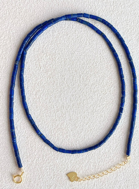 天然青金石小桶珠项链女款轻奢小众精致高级感锁骨链