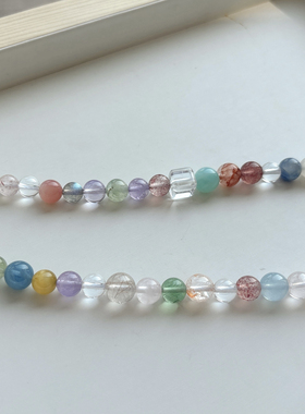 天然水晶多宝项链 糖果水晶多宝手串文玩念珠高品质礼品