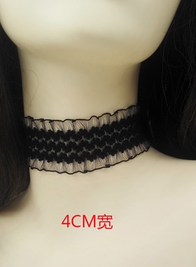 宽边弹力蕾丝遮挡脖子饰品颈带