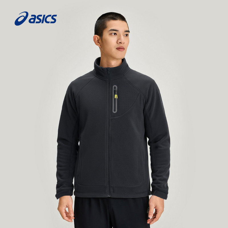 ASICS亚瑟士新款男式运动POLARTEC抓绒夹克保暖立领挺括夹克外套