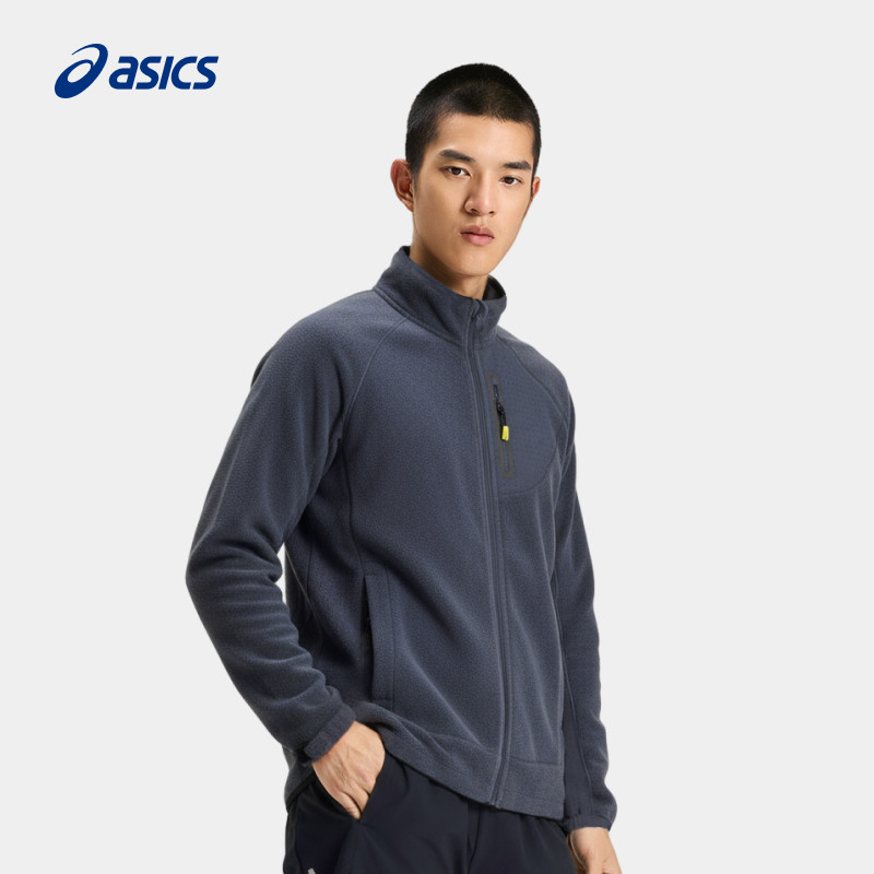 ASICS亚瑟士新款男式运动POLARTEC抓绒夹克保暖立领挺括夹克外套