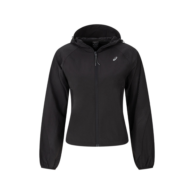 ASICS亚瑟士新款女子防晒运动夹克反光印花时尚抗紫外线跑步夹克