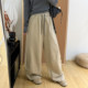 Lazy style ງ່າຍດາຍ topline ການອອກແບບ pants scimitar ສໍາລັບແມ່ຍິງ 2026 ຕົ້ນພາກຮຽນ spring ໃຫມ່ elastic ແອວ drawstring ກ້ວາງຂາບາດເຈັບແລະ trousers