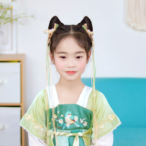 小美妮儿童古风飘带发夹超仙气宝宝汉服对夹古代女孩发饰配饰头饰 - 图1