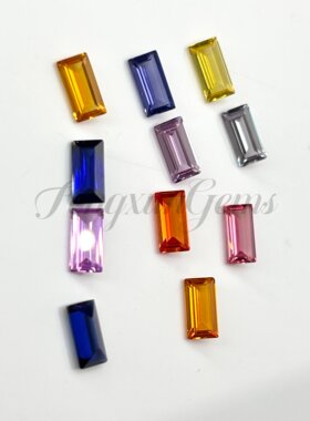 品质小长方车平培育红蓝宝 直角车平白色彩色2.5x5~3x6mm宝石裸石