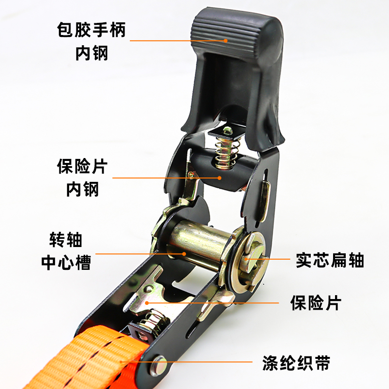 4套装越野车自驾棘轮拉紧器捆绑带汽车用货物行李架收紧器固定带 - 图2