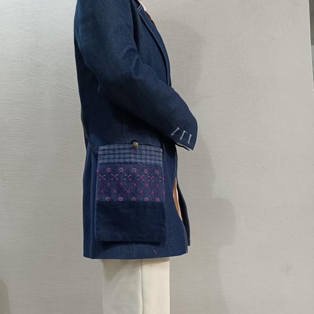 Ethnic minority brocade patchwork old batik series hand-made brocade old batik old cloth oblique bag storage bag