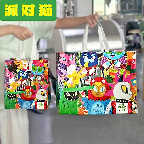 无纺布外卖打包袋定做印LOGO覆膜包装袋烧烤餐饮防水手提袋服装袋 - 图0