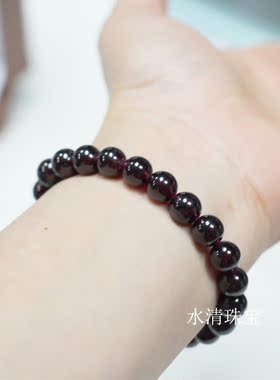 diy半成品酒红色天然石榴石散珠